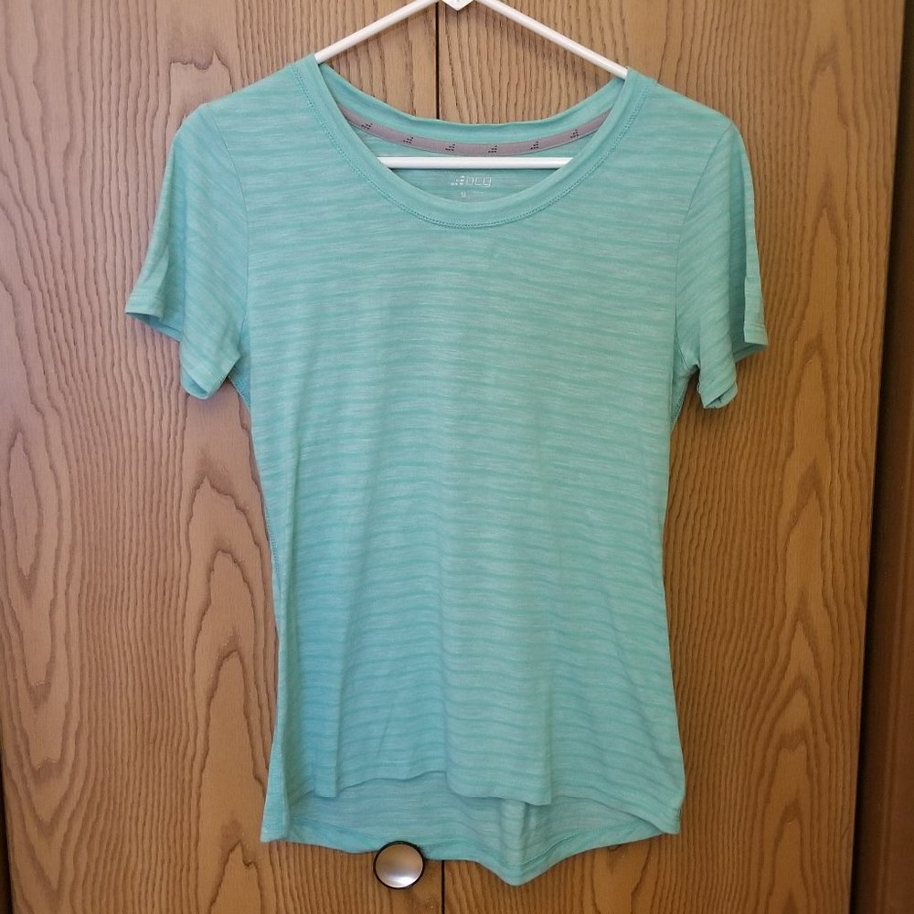 ❤️ Women's Mint Green Striped BCG Exercise Athletic T-shirt